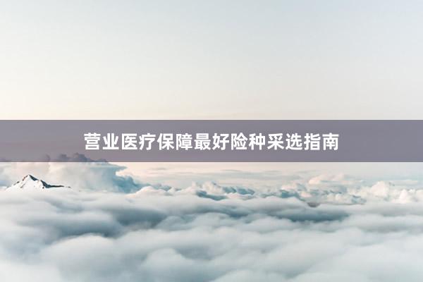 营业医疗保障最好险种采选指南